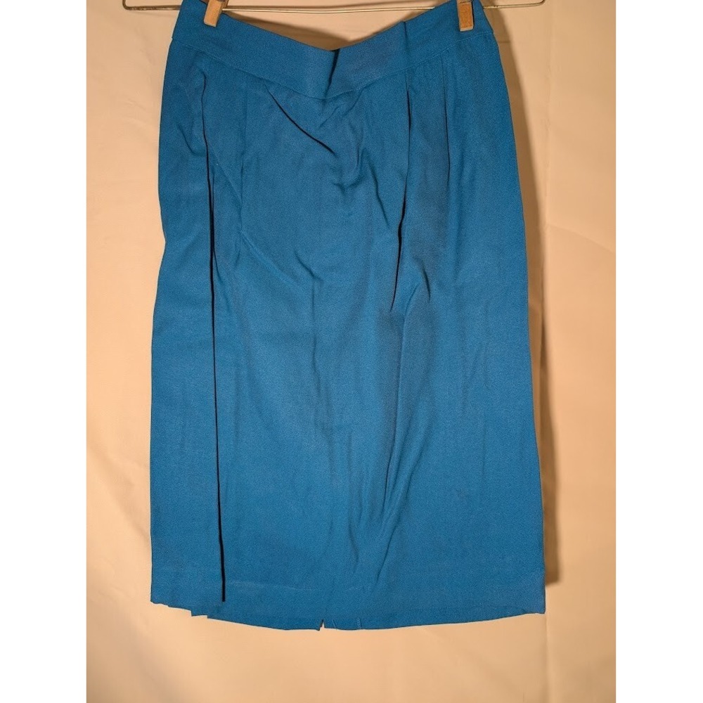 Vintage S.L. Petites Blue 2 Piece Skirt Set Jacket Embroidered 12P USA Made - Picture 2 of 3